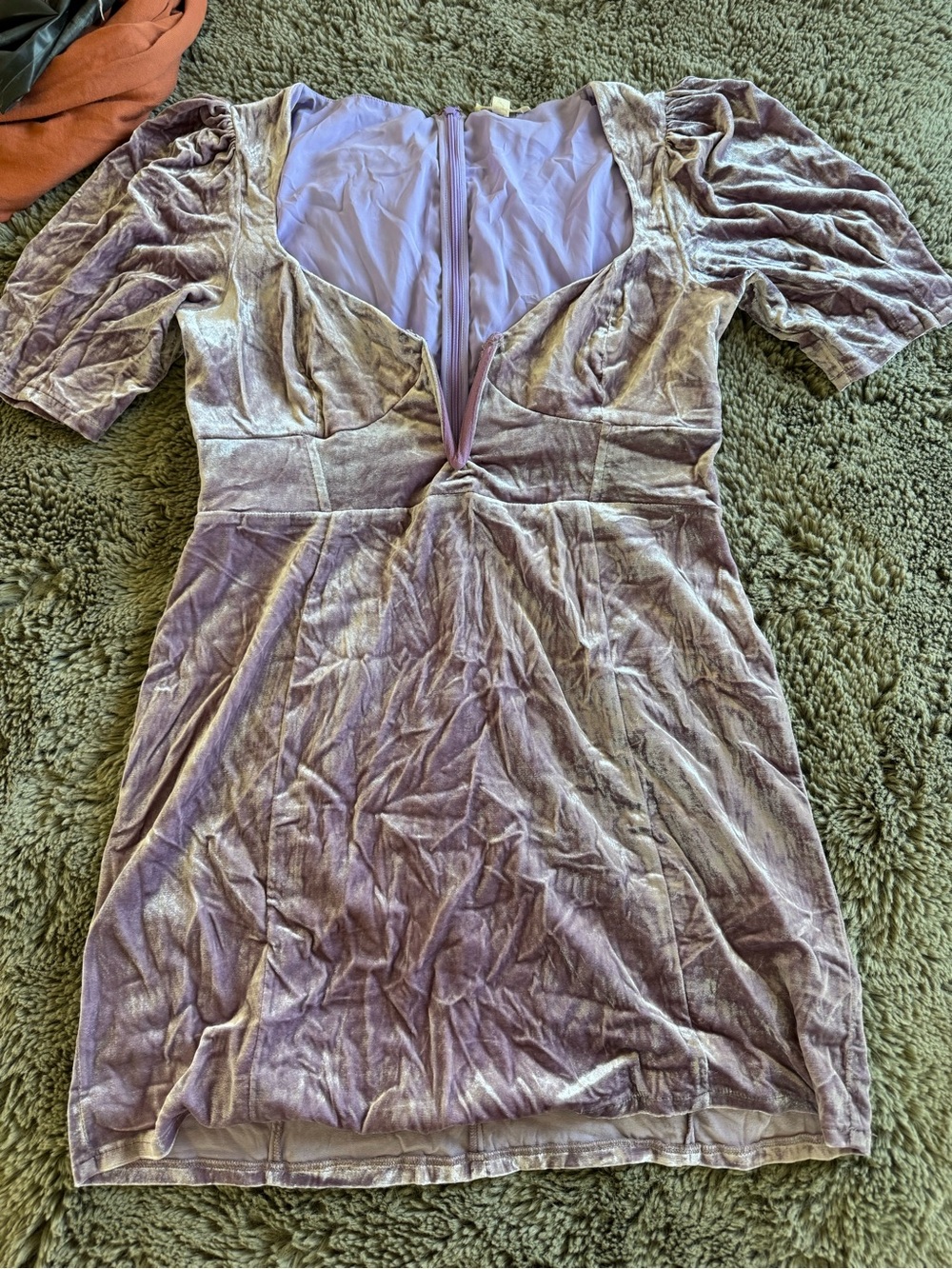 For Love And Lemons Lavender Velvet Mini Dress